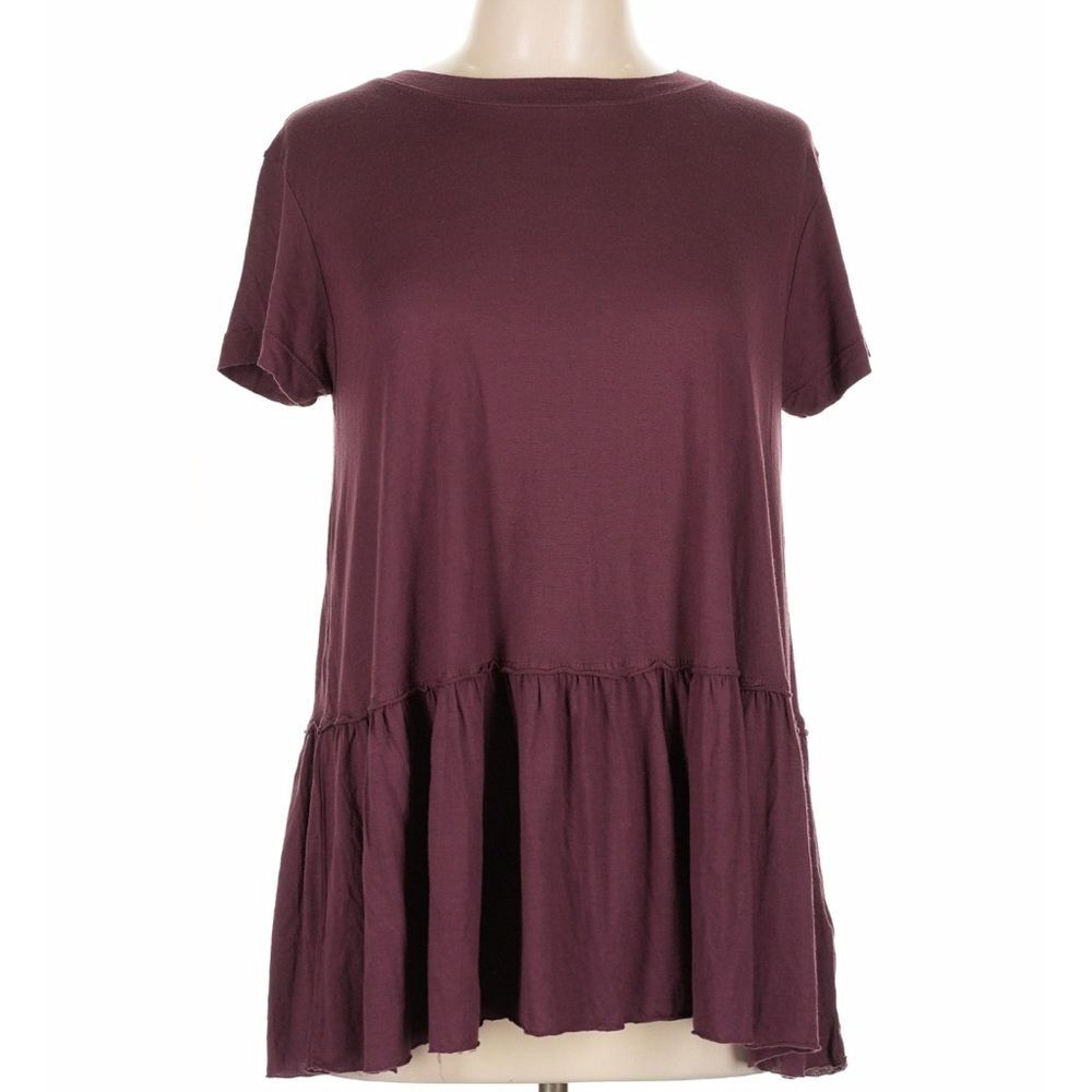 Truly Madly Deeply Burgundy Babydoll top with ruffles